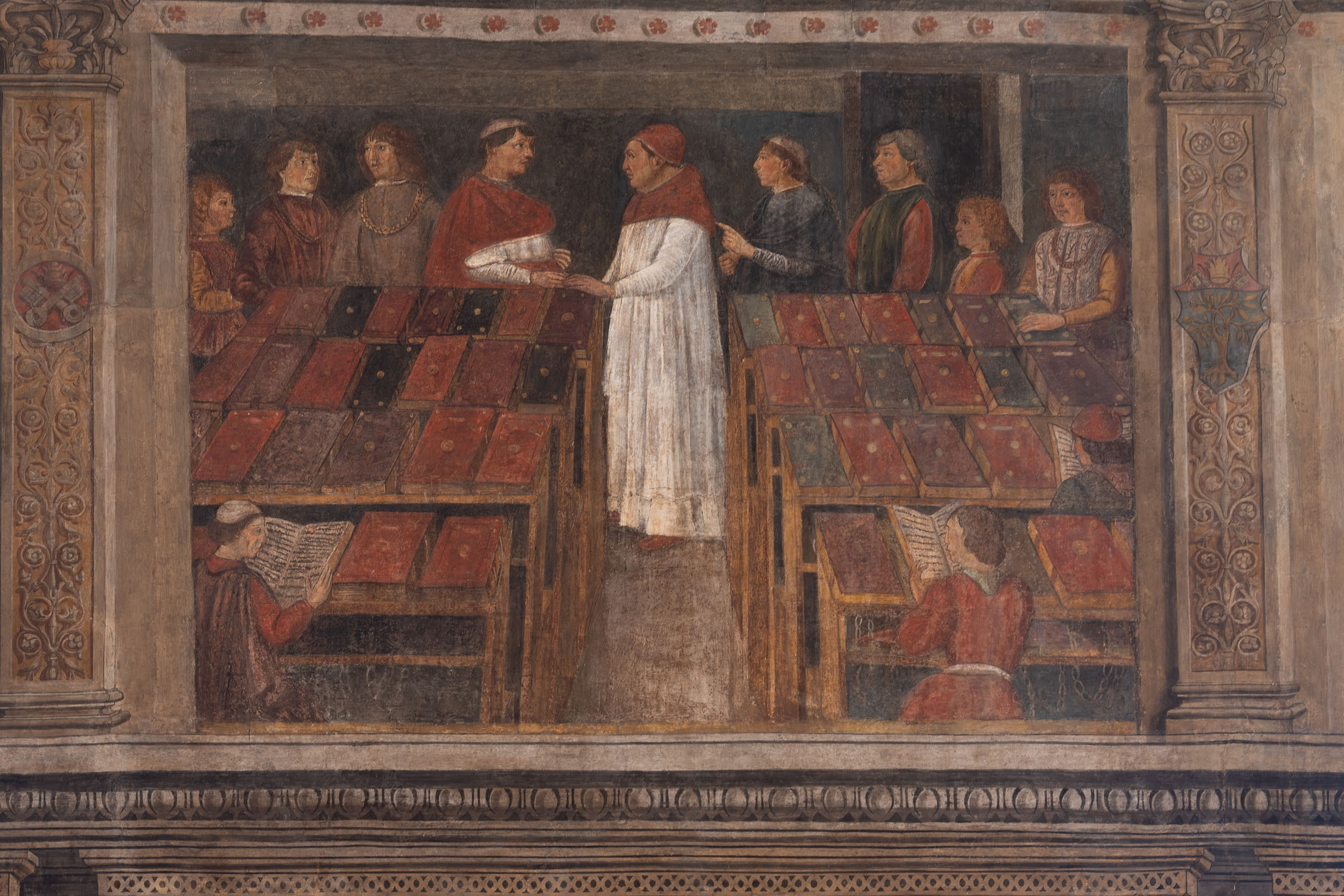 foto-55 Saxia Museum | Percorsi | Corsie Sistine | Sisto IV affida la Biblioteca Vaticana a Bartolomeo Sacchi, detto il Platina ed altri episodi delle vita del pontefice